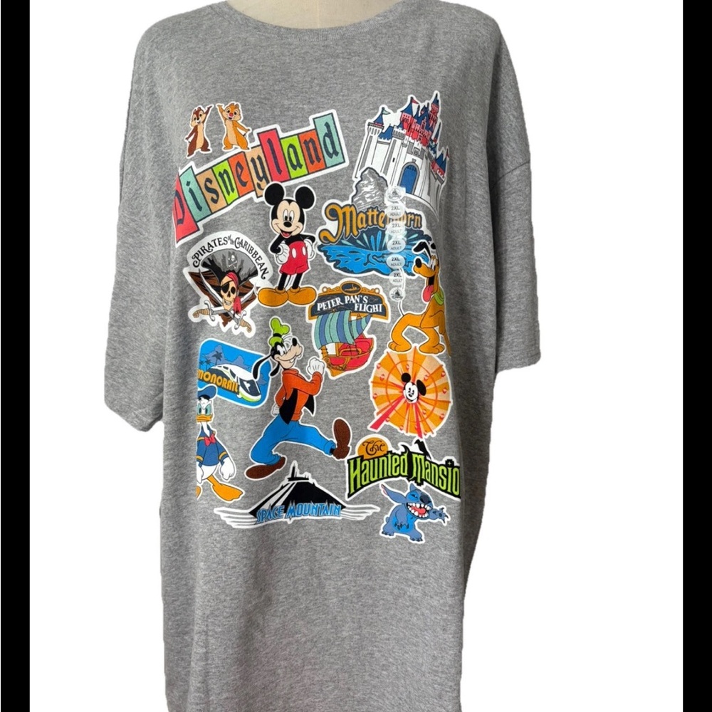 Disney Park Icons Attraction Dated Adult XL Shirt New Disneyland, 90% cotton,